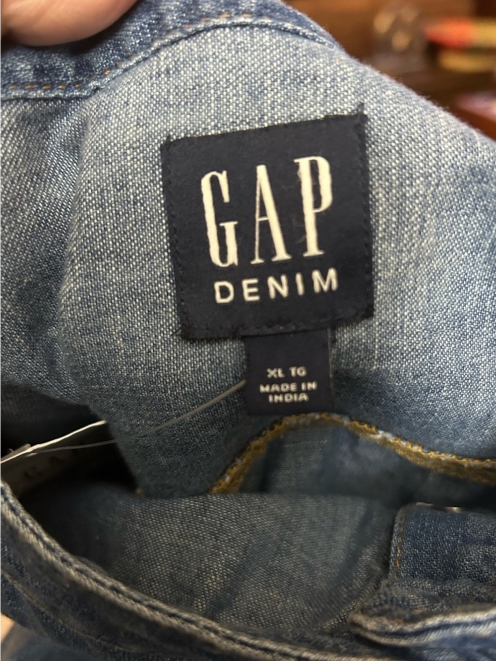 GAP Denim Blue Button-Front Tunic Dress - Picture 4 of 5